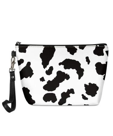 Howilath cosmetic bag with handle Galaxy puppy dog cow art teenage girls travel PU leather cultural bag waterproof cowflat unit size cultural bag