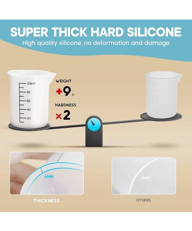 Silicone Measuring Cups for Epoxy Resin JANCHUN Resin Supplies Kit with 250&100ml Silicone Cups Silicone Hard Stir Sticks for Resin Molds DIY Crafts Wax Casting Art Jewelry Making Easy to Clean 1*250ml+2*100ml+3*stir sticks+4*mini - Buy Online on GoSupps.com