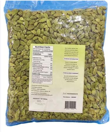 FreshSpice Green Cardamom Pods (500g) | Harvested directly from the farms of Kerala and lab tested for purity - Buy Online on GoSupps.com