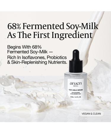 aruen Fermented Tofu Collagen Serum 68% Fermented Soy Milk with Niacinamide & Hyaluronic Acid Korean Hydrating Face Serum for Firming, Radiance & Skin Barrier Care (1.01 fl oz / 30ml) - Buy Online on GoSupps.com