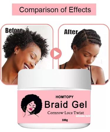 Braid Gel - Edge Braid Balm Lock Gel Tames and Smooths Frizz Strong Hold Hair Gel for All-Day Locks Edge Braid and Twist Styling Hondony - Buy Online on GoSupps.com