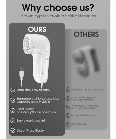 Electric Lint Remover - Wasaga Fabric Razor for Clothing Sweater Bobble & Hair Bale Cutter | Fast & Effective Pilling Solution (White) - Buy Online on GoSupps.com
