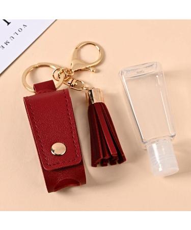 BSTCAR 30ml Liquids Squeeze Bottle with Leather Keychain Holder 5 Pack Leakproof Refillable Keychain Empty Mini Plastic Bottles Portable Lotion Container for Hand Sanitizer Essential Oil - Buy Online on GoSupps.com
