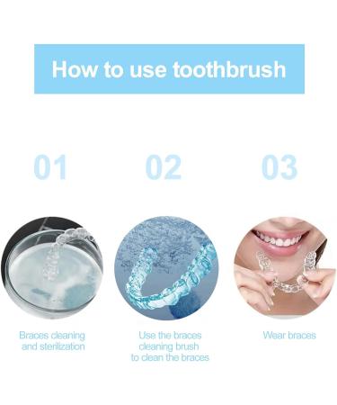 Iunipusy Premium 2-Part Toothbrush | Multi-Layered Bristles & Portable Double-Sided Cleaning Brush for Hard Prosthesis | International Shipping Available - Buy Online on GoSupps.com