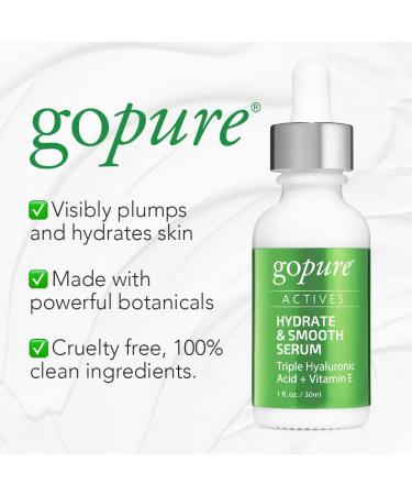 goPure Hyaluronic Acid Serum with Vitamin C - Natural-Glow Face Serum, 1 fl. oz - Buy Online on GoSupps.com