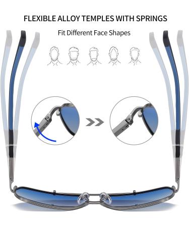 Joopin Polarised UV Protection Al-Mg Metal Sunglasses for Men Women - Gradient Blue - Buy Online on GoSupps.com