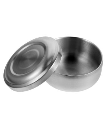 Frcolor 4 pieces of shaving bowls for men stainless steel containers with lid beard foam mug shaving shell for salon practical shaver shell razor for men soap shaving foam shell heavy