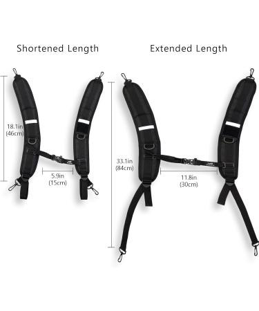 Bassdash Adjustable Padded Shoulder Straps for Backpack Dry Bag - Black Adult, Metal Clips | Replacement Straps - Buy Online on GoSupps.com