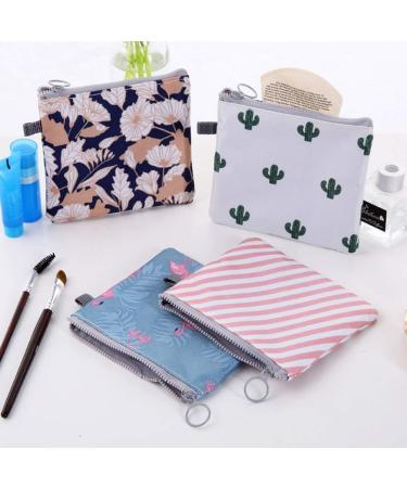 4 Pack Sanitary Napkin Bags for Women & Girls - Cactus Flamingo Stripe Designs - Multicolor Collection - Buy Online on GoSupps.com