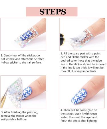 24Pcs DIY Nail Vinyls Stencil Sticker Set for Manicure Nail Art Decoration - Includes Vinyl Sheets, Stencil Templates, and Drawing Stickers - Buy Online on GoSupps.com