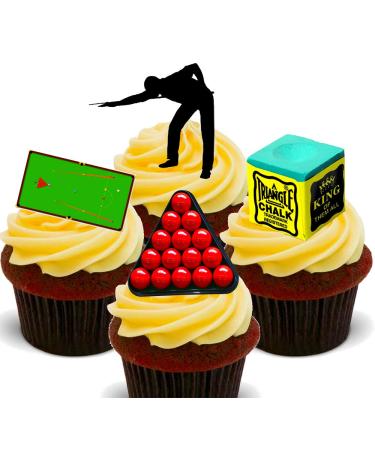 Made4You Snooker Player - Edible Cupcake Toppers - Stand-up Wafer Cake Decorations (12) - Buy Online on GoSupps.com