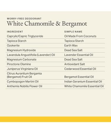 Each & Every All-Natural Deodorant - Aluminum Free for Men & Women - White Chamomile & Bergamot Travel Size 2-Pack (2.5 Oz Each) - Eco-Friendly Plant-Based Packaging - Buy Online on GoSupps.com