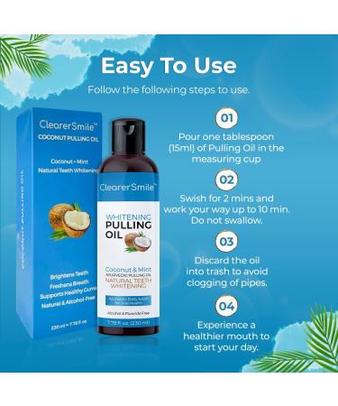 Coconut Oil Pulling for Teeth (230 mL) | Natural Ayurvedic Mouthwash for Fresh Breath Healthy Gums & Teeth Whitening | Alcohol-Free - Buy Online on GoSupps.com