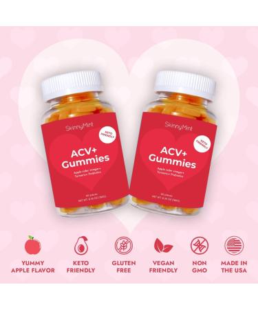 Buy SkinnyMint Super ACV Gummies | 4-in-1 Apple Cider Vinegar Probiotics Turmeric & Ginger for Gut Health Digestion Metabolism & Immune Support - 60 Count - Buy Online on GoSupps.com