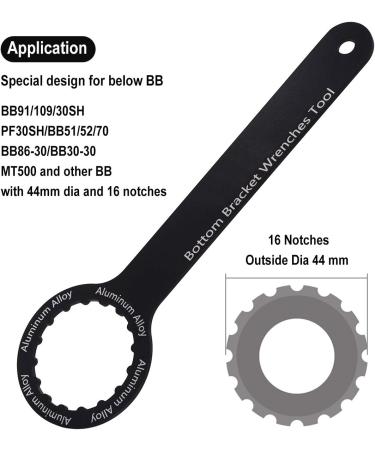 Acekit Bike Bottom Bracket Wrench | 16 Notch for Shimano & SRAM BB Cups | 44mm OD | Black - Buy Online on GoSupps.com