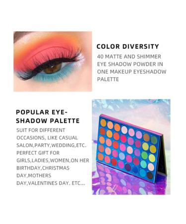 40 Colors Eyeshadow Palette - Pigmented Glitter & Shimmer Makeup for Colorful Eye Looks | Silky Matte Cosmetics - Buy Online on GoSupps.com