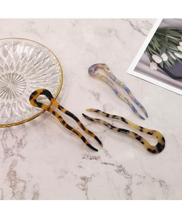 U Shaped Hairpins French Style Cellulose Acetate Hair Pins Fork Vintage For Women Girls Hairstyle Accessories - Buy Online on GoSupps.com