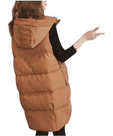 Buy Haiorziyou Women s Warm Hooded Zipper Stepp Jacket - Sleeveless Winter Coat XXL Khaki | Outdoor Long Parka - Buy Online on GoSupps.com