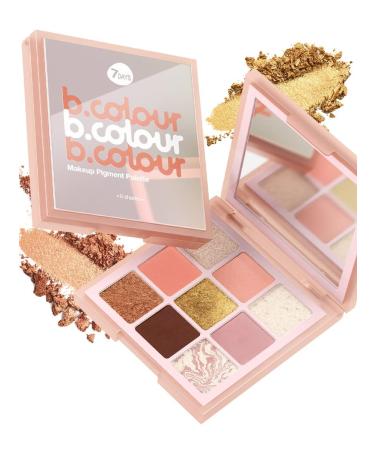 7DAYS Eyeshadow Palette | Makeup Eyeshadow Palettes Nude Purple Long Lasting Pigmented Shades with Gold Glitter, 9g