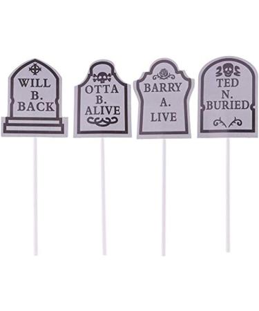 Halloween Cake Decorations Cupcake Toppers Tombstones Graveyard Cupcake Toppers for Halloween Party Supplies 24 Pieces - Buy Online on GoSupps.com