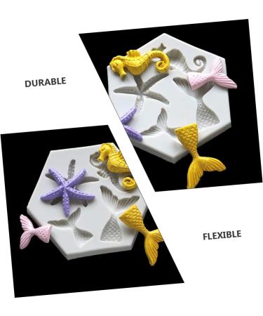 OUNONA 4 Pcs Mold Cookie Cutters Biscuit Mould Christmas Cake De para Gelatinas Christmas Party Supplies Cake Stencil Silicone Sweet Mould Silicone Sea Liquid Silicone Mermaid Silica Gel 9X7.5X0.8CMx2pcs Greyx2pcs - Buy Online on GoSupps.com