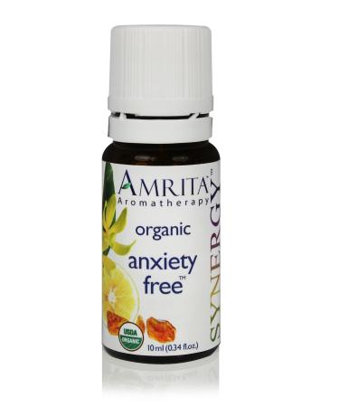 Amrita Aromatherapy: A. Free Organic Synergy Essential Oil Blend Reduce Nervousness Naturally 100% Pure and Undiluted Size: 10mL (0.34 Fl. Oz.)