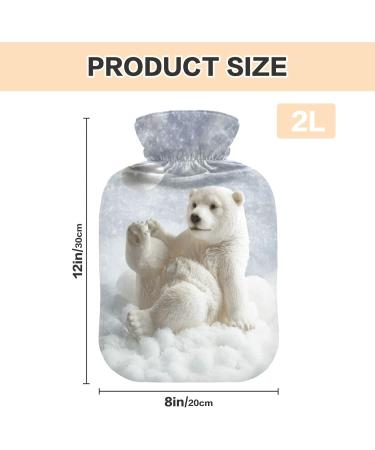 Warm Polar Bear Hot Water Bottle - Soft Winter Essential for Bed Hand Neck & Shoulders - 2L | Shop Internationally - Buy Online on GoSupps.com