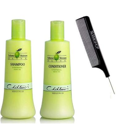Chihtsai OLIVE Volume Moisture Shampoo & Conditioner DUO SET D-Panthenol Olive Oil (with Sleek Comb) (17 oz / 500 ml - ORIGINAL DUO KIT) - Buy Online on GoSupps.com