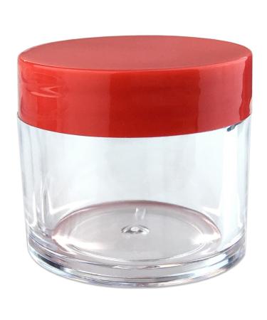 Beauticom 12 Piece Acrylic Round Clear Jars - 1 oz Creams Lotions Cosmetics Ointments | USA Made Flat Top Lids - Buy Online on GoSupps.com