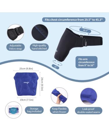NEWGO Shoulder Ice Pack - Cold Therapy for Rotator Cuff Injuries, Tendonitis, and Recovery After Surgery - Reusable Gel Wrap for Pain Relief - Fits Both Shoulders - 1 Count - Buy Online on GoSupps.com