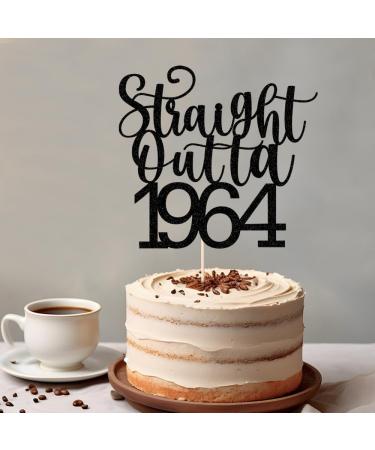 Sodasos Black Glitter Straight Outta 1964 Cake Topper Happy 60th Birthday Cake Topper 60 and Fabulous 60th Wedding/Anniversary Party Sign Decorations (black Straight Outta 1964) - Buy Online on GoSupps.com