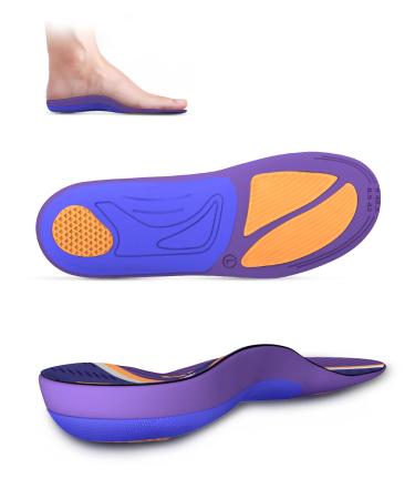 Plantar Fasciitis Insoles QBK Arch Support Insole for Women&Men Helps Prevent Overpronation Supination Heel Spur Metatarsalgia Suitable for Work Standing. XL Purple XL: Men10.5-12