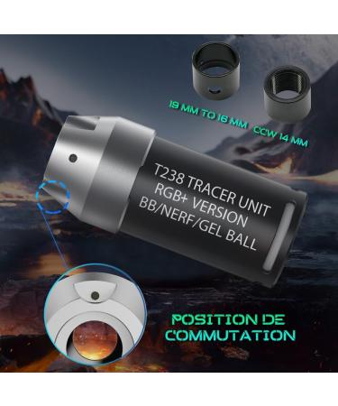 T238-RGB+ Airsoft Tracer Unit - Spitfire Tactical Tracer for Airsoft NERF & Gel Blasters - High Performance in Black - Buy Online on GoSupps.com