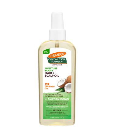 Palmers Coconut Oil Moisture Boost, Restorative Hair and Scalp Oil Spray, Lasting Hydration and Shine for Dry or Damaged Hair, Promotes Scalp Health, 5.1 Oz