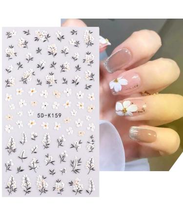 Daisy Embossed 5D Nail Art Stickers - Spring Flower & Rabbit Design | Self-Adhesive Decor for Women & Girls - 3 Sheets - Buy Online on GoSupps.com