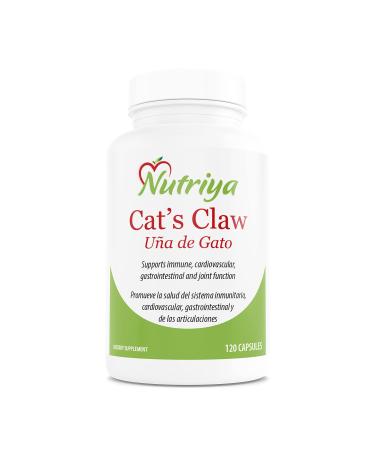 Nutriya Cat's Claw (U a de Gato) - Uncaria Tomentosa - Powerfull antioxidant That Supports Joints Cardiovascular Digestive and Immune System Health - 1 500 mg per Serving - Vegetarian Capsules.