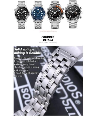 BCMCBV 316L Stainless Steel Bracelets for Omega Speedmaster & Seamaster 300 | 18mm 20mm 22mm Options - Perfect Fit for AT150 & Planet Ocean - Buy Online on GoSupps.com