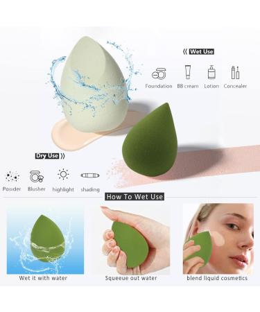Premium Makeup Sponge Egg Latex-Free Makeup Puff Beauty Foundation Blend Sponge Wet and Dry Multifunctional Professional Makeup Tools Safe to Use on Your Skin Beauty Blender (Green) - Buy Online on GoSupps.com