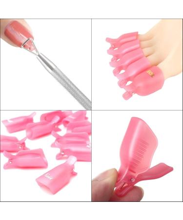JZK 10x Finger Nail Clips + 10x Toe Nail Clips + 200x Nail Cotton Pads + 1x Nail polish Remover Tool set kit For Acrylic UV Gel Nail Remover - Buy Online on GoSupps.com