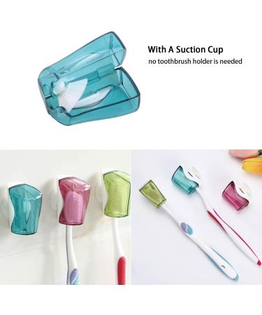 Shop Lulullaby Travel Toothbrush Set - 3 Portable Heads Suction Cup Holder & Covers for Home Travel & Camping - Buy Online on GoSupps.com