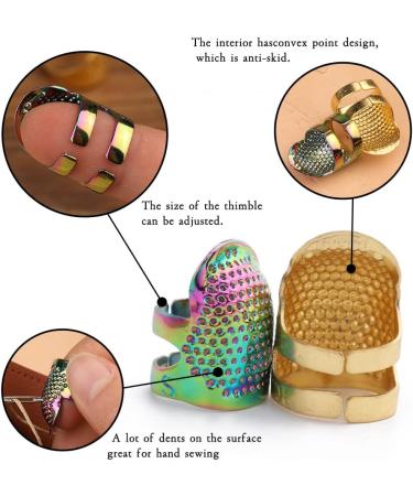 10pcs Hand-Working Sewing Thimble  Adjustable Metal Finger Shield Ring  Leather Coin Finger Protectors  Sewing Thimble Rings Cap Metal Shield for Knitting Quilting DIY Craft Tools - Buy Online on GoSupps.com