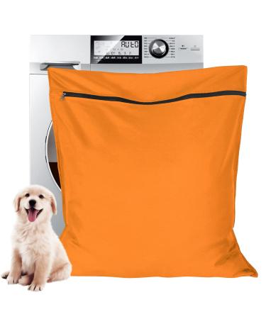 Aoliandatong Pet Laundry Bag Pet Petwear Wash Bag Hair Remover Safely Stops Pet Hair Blocking the Washing Machine Large Size Ideal For Dog Cat Horse Rabbit(Orange)