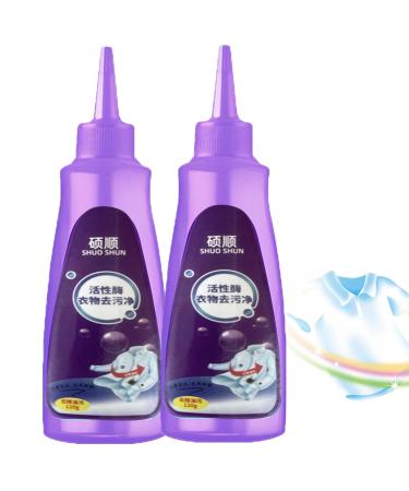 Active Enzyme Clothing Stain Remover Garment Stubborn Stain Cleaner Oil Remover Stain Remover For Clothes Clothes Oil Stain Remover Liquid Detergent for Most Types of Clothes (2pcs)