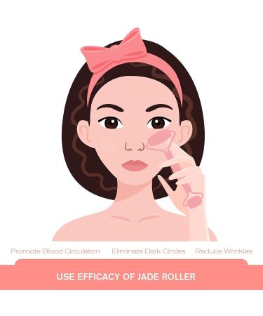 Jade Roller & Gua Sha Set - Anti-Aging Rose Quartz Massager for Face Eye & Neck - Natural Skincare Tools for Wrinkle Relief & Muscle Relaxation (Pink - Buy Online on GoSupps.com