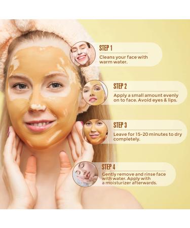 BACHERI Turmeric & Vitamin C Clay Mask for Blackheads, Acne, and Dark Spots - With Turmeric Extract for Glowing Skin, Pore Refinement, and Oil Control - Buy Online on GoSupps.com