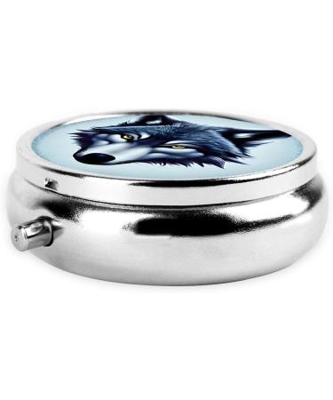 Fierce Wolf Head Round Pill Box | 3 Compartment Travel Organizer | Portable Pill Holder for International Shipping - Buy Online on GoSupps.com