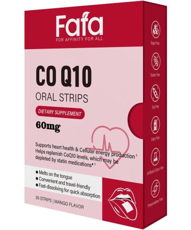 AJGEYGF CoQ10 Fast-Dissolve Tablets for Adults - Great Mango Flavor Gluten Free & Easy to Take Oral Strips for Daily Wellness - Buy Online on GoSupps.com