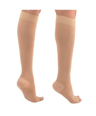 23-32 mmHg Open Toe Compression Socks for Varicose Veins - Skin Color Size M - Medical-Grade Stockings - Buy Online on GoSupps.com