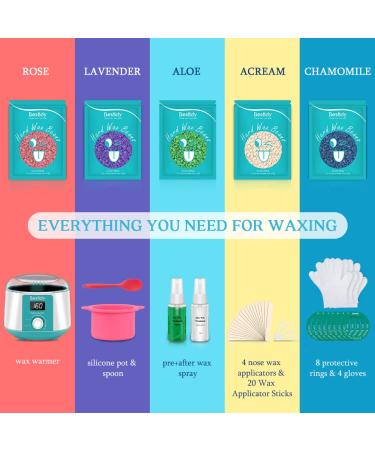 Bestidy Home Waxing Kit for Women and Men - 5 Pack Hard Wax Beads Hair Removal Set for Brazilian Body, Underarm, Bikini, Chest, Legs, Face & Eyebrow - White - Buy Online on GoSupps.com