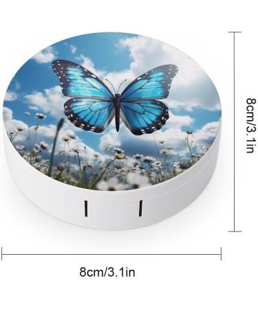 Blue Butterfly Contact Lens Case - Portable Travel Storage Box | Shop Now - Buy Online on GoSupps.com